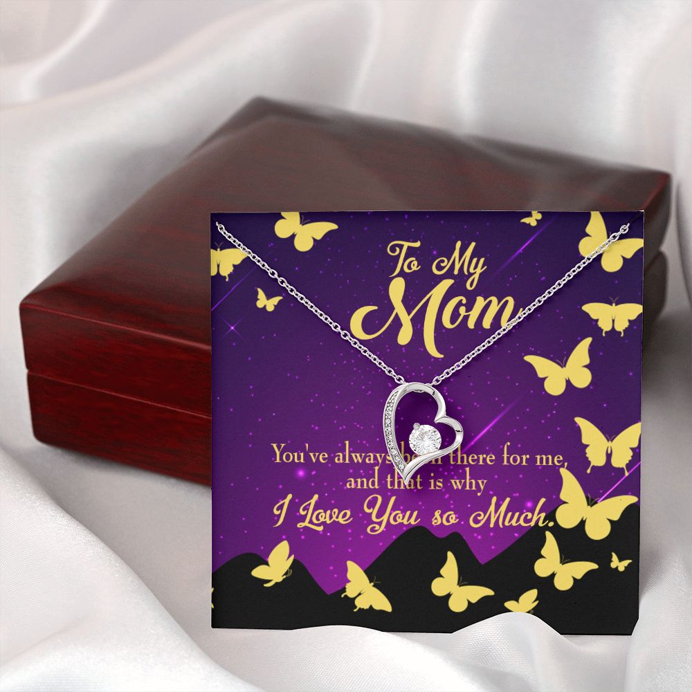 To Mom Always Been There Forever Necklace w Message Card-Express Your Love Gifts