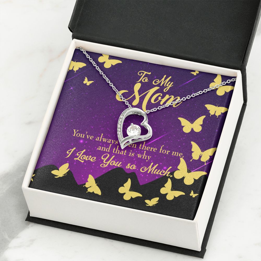 To Mom Always Been There Forever Necklace w Message Card-Express Your Love Gifts