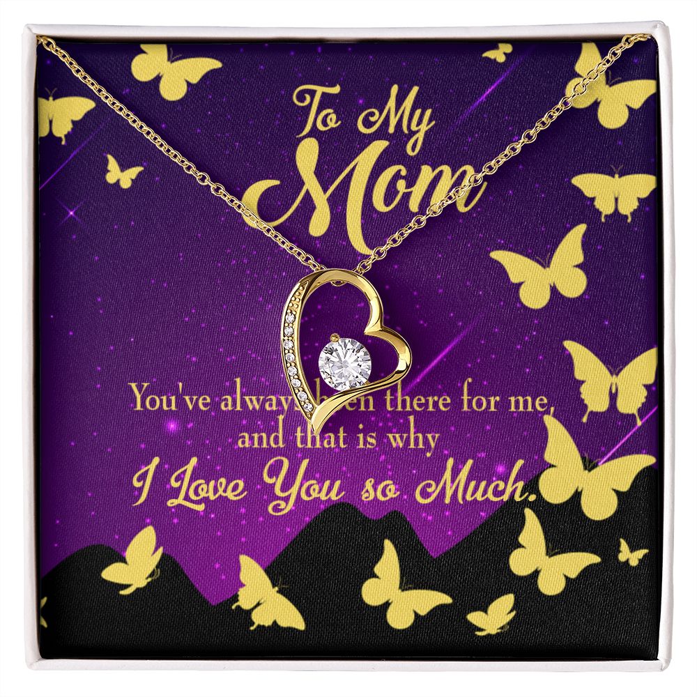 To Mom Always Been There Forever Necklace w Message Card-Express Your Love Gifts