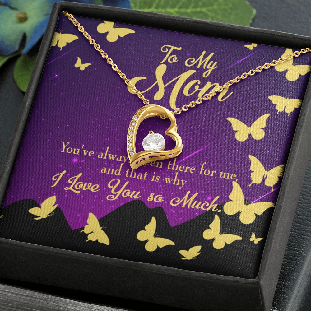 To Mom Always Been There Forever Necklace w Message Card-Express Your Love Gifts