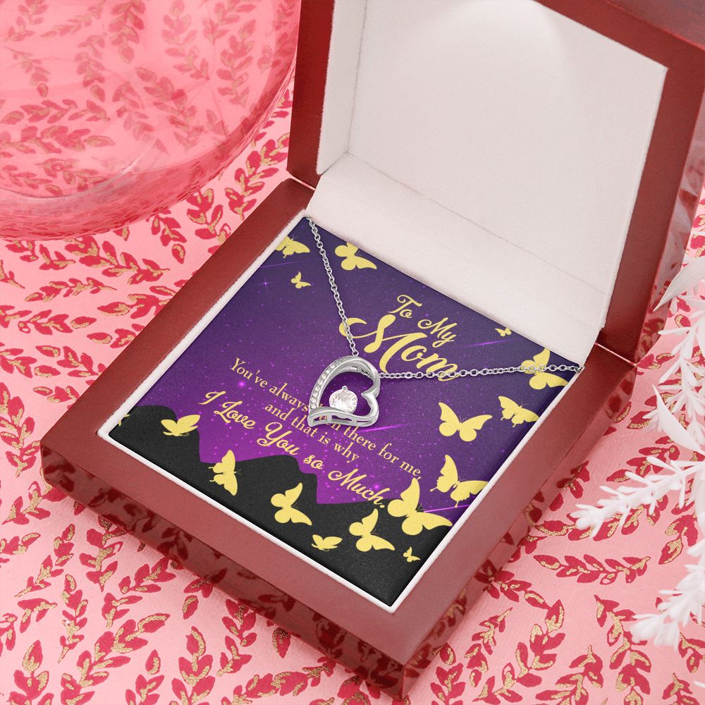 To Mom Always Been There Forever Necklace w Message Card-Express Your Love Gifts