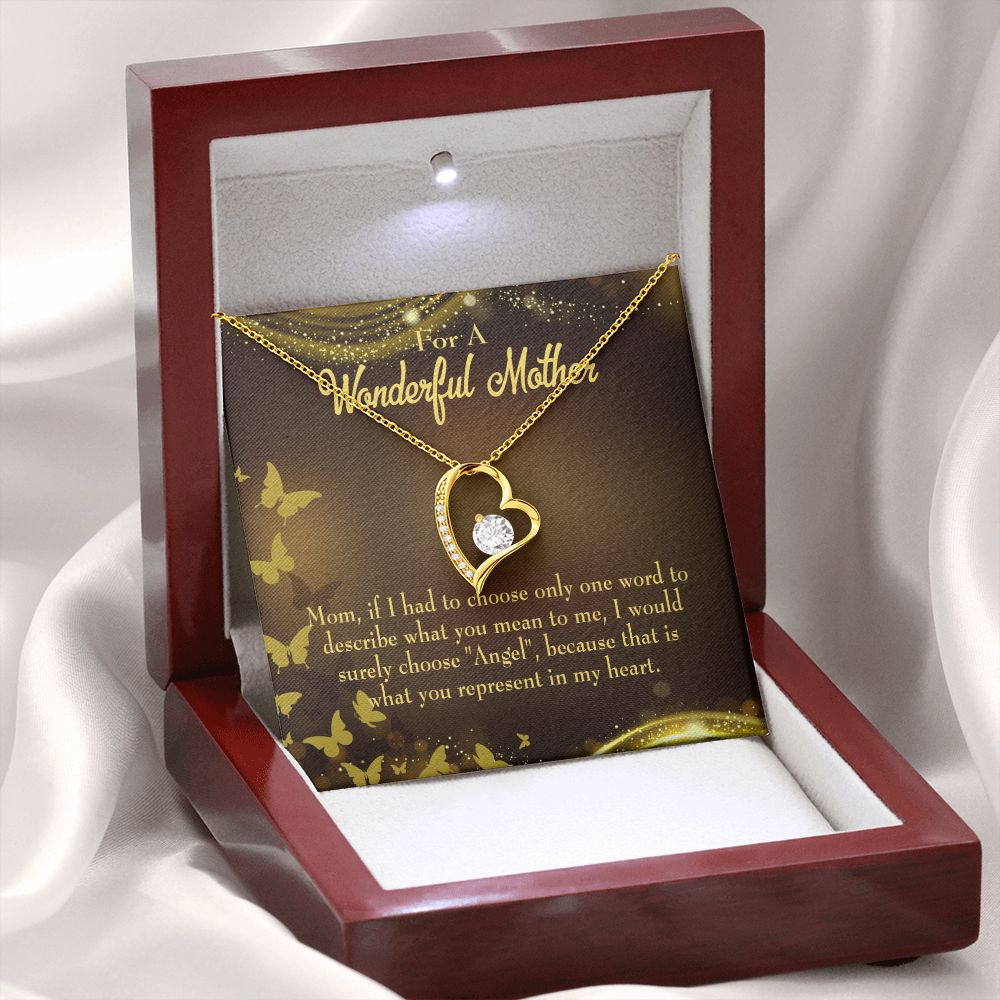 To Mom Angel Forever Necklace w Message Card-Express Your Love Gifts