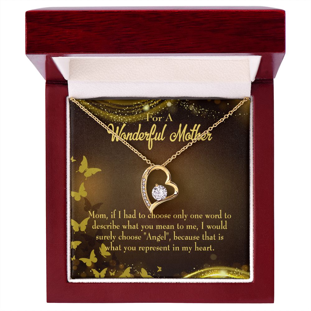 To Mom Angel Forever Necklace w Message Card-Express Your Love Gifts