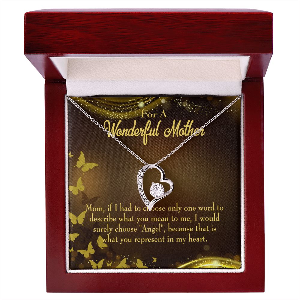 To Mom Angel Forever Necklace w Message Card-Express Your Love Gifts