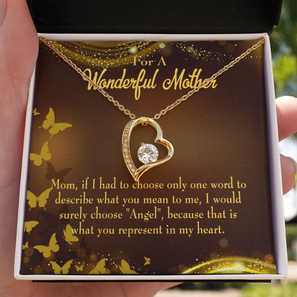 To Mom Angel Forever Necklace w Message Card-Express Your Love Gifts