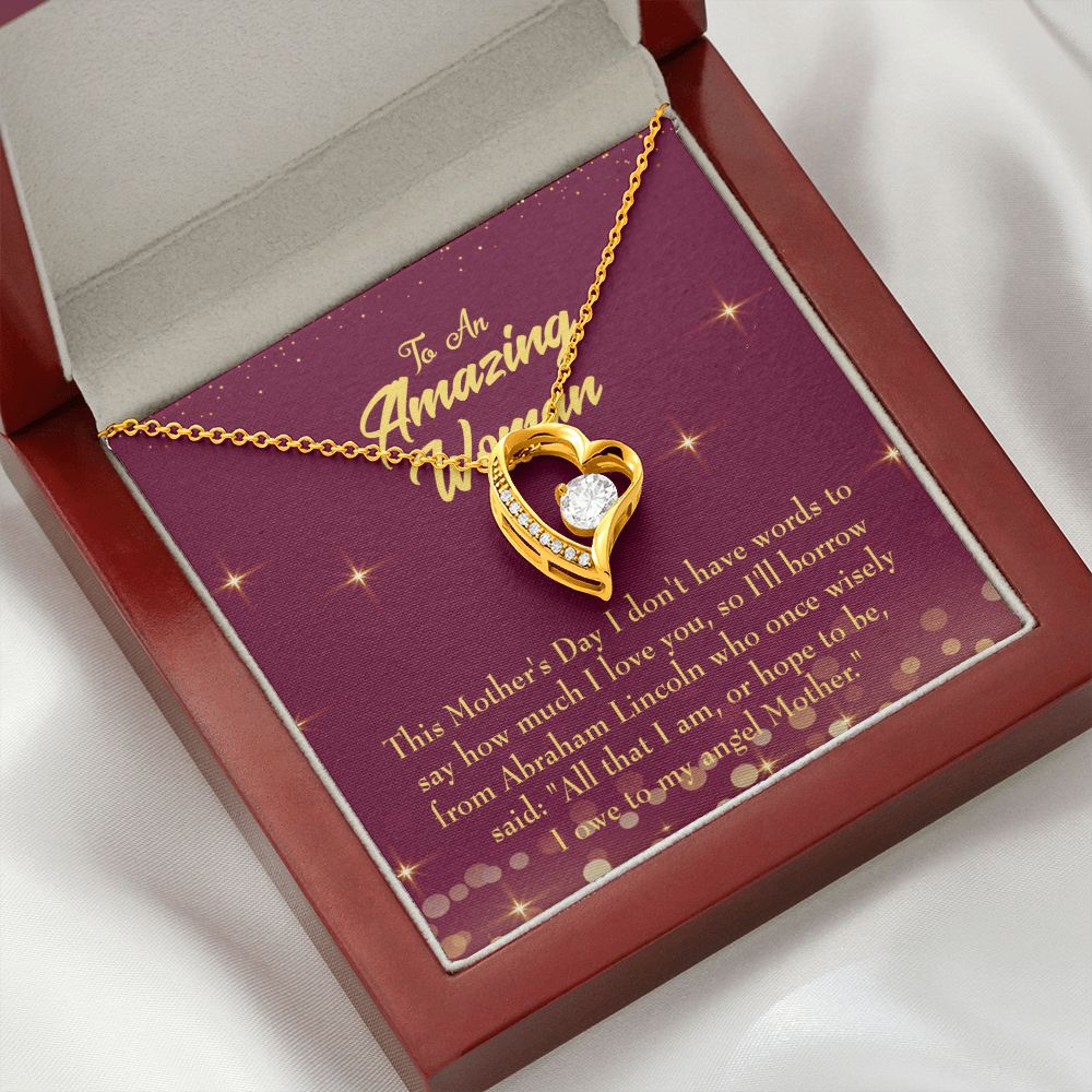 To Mom Angel Mother Forever Necklace w Message Card-Express Your Love Gifts