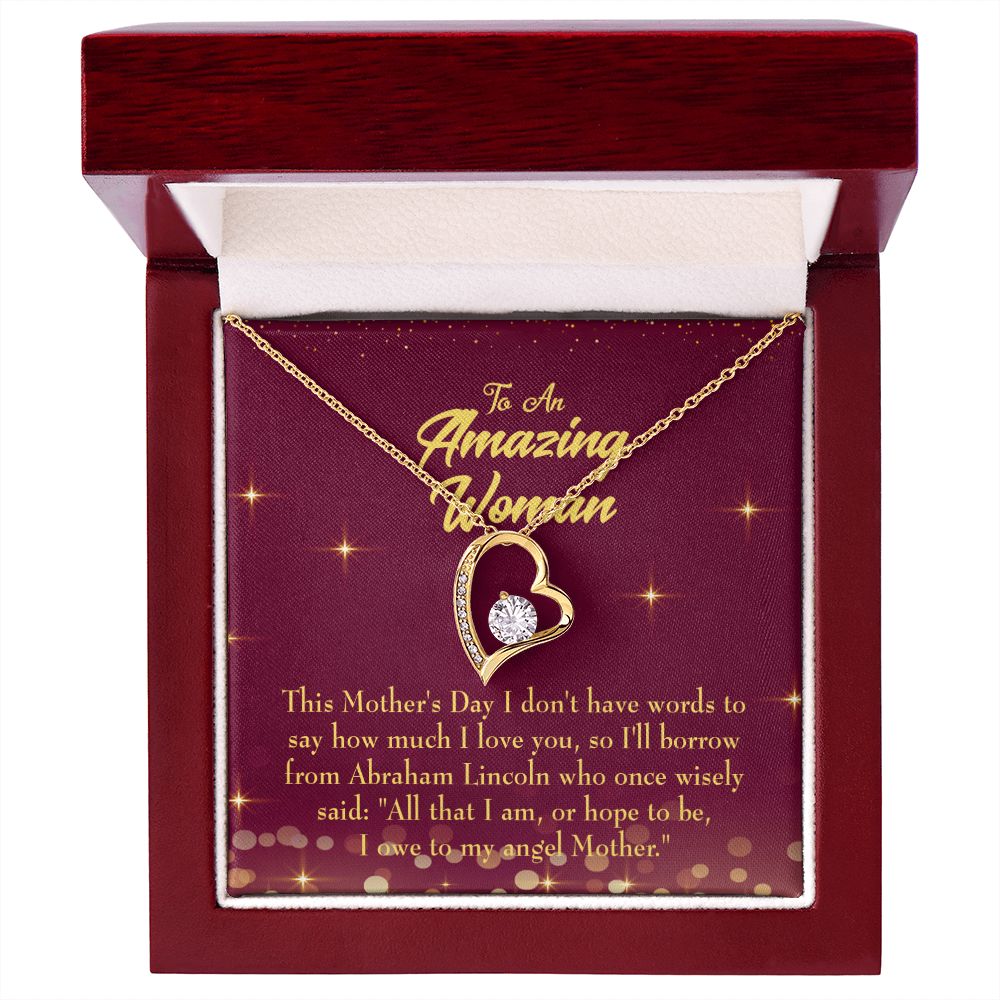 To Mom Angel Mother Forever Necklace w Message Card-Express Your Love Gifts