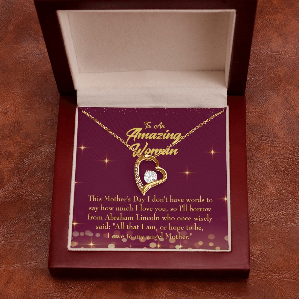 To Mom Angel Mother Forever Necklace w Message Card-Express Your Love Gifts