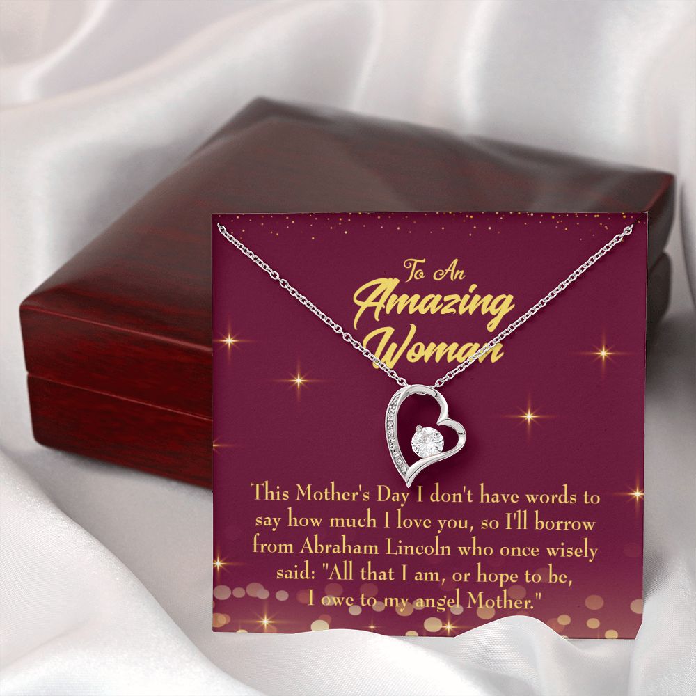 To Mom Angel Mother Forever Necklace w Message Card-Express Your Love Gifts