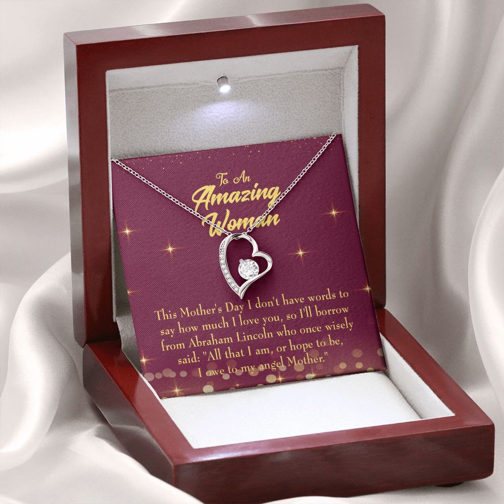 To Mom Angel Mother Forever Necklace w Message Card-Express Your Love Gifts