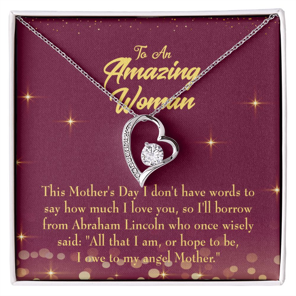 To Mom Angel Mother Forever Necklace w Message Card-Express Your Love Gifts