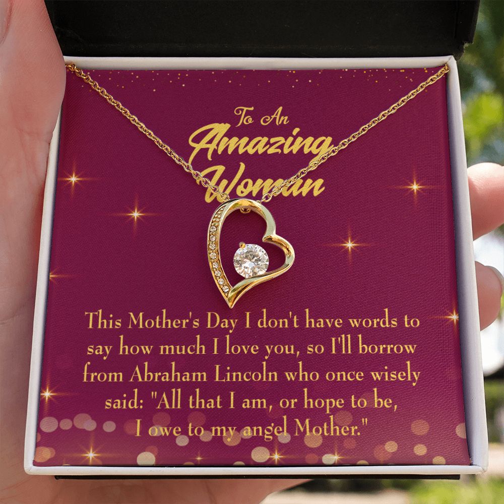 To Mom Angel Mother Forever Necklace w Message Card-Express Your Love Gifts