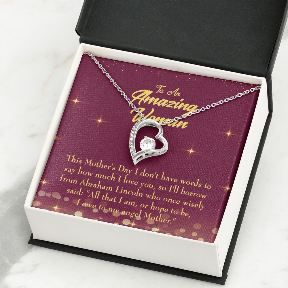 To Mom Angel Mother Forever Necklace w Message Card-Express Your Love Gifts