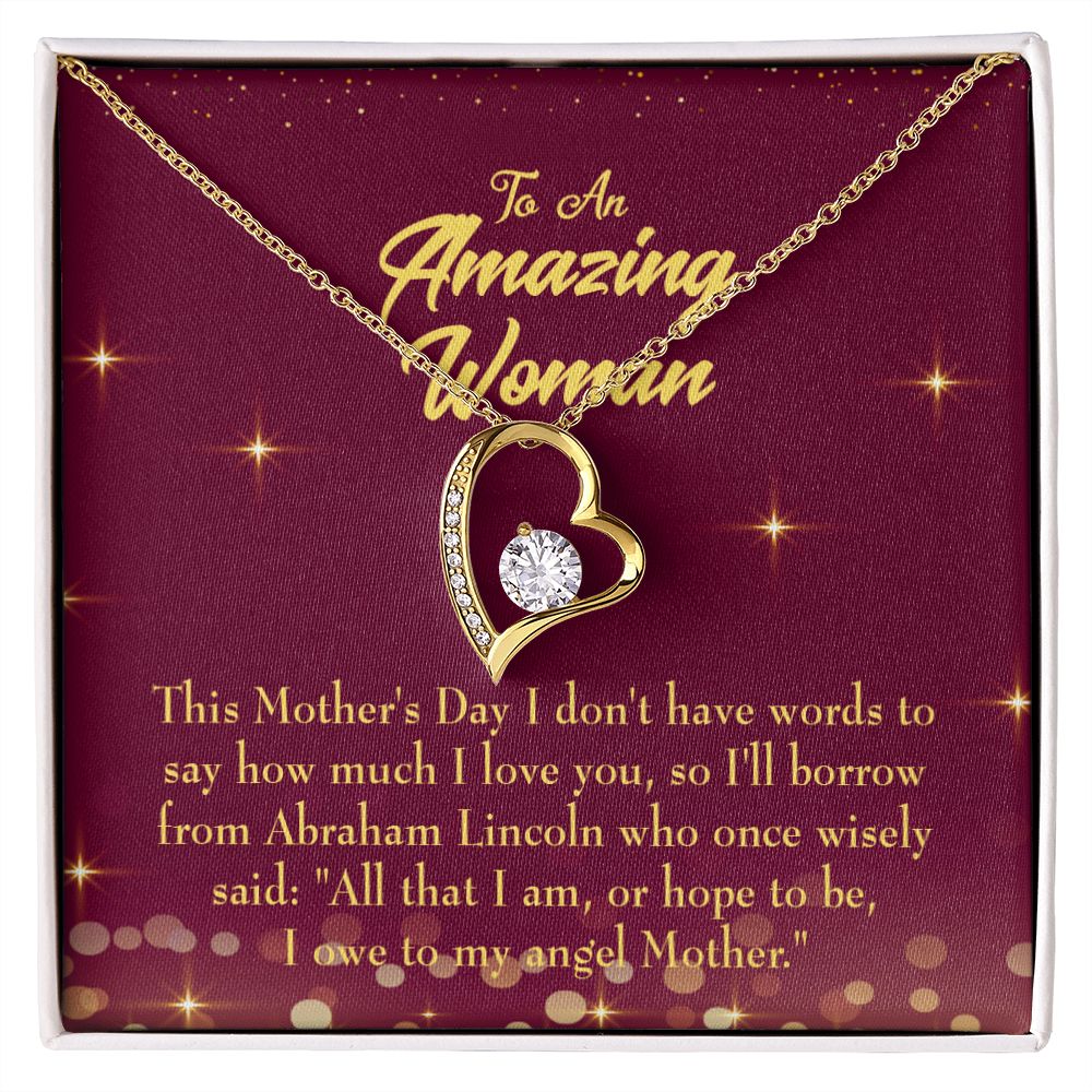 To Mom Angel Mother Forever Necklace w Message Card-Express Your Love Gifts