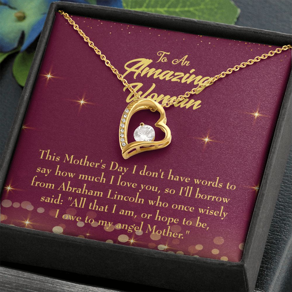 To Mom Angel Mother Forever Necklace w Message Card-Express Your Love Gifts