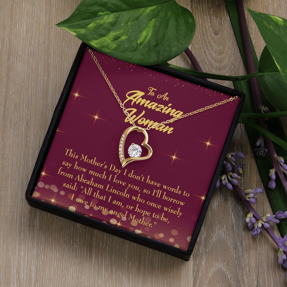 To Mom Angel Mother Forever Necklace w Message Card-Express Your Love Gifts