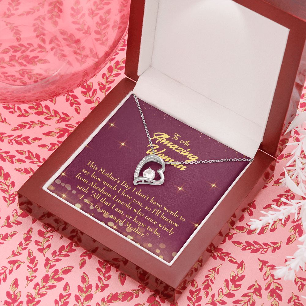 To Mom Angel Mother Forever Necklace w Message Card-Express Your Love Gifts