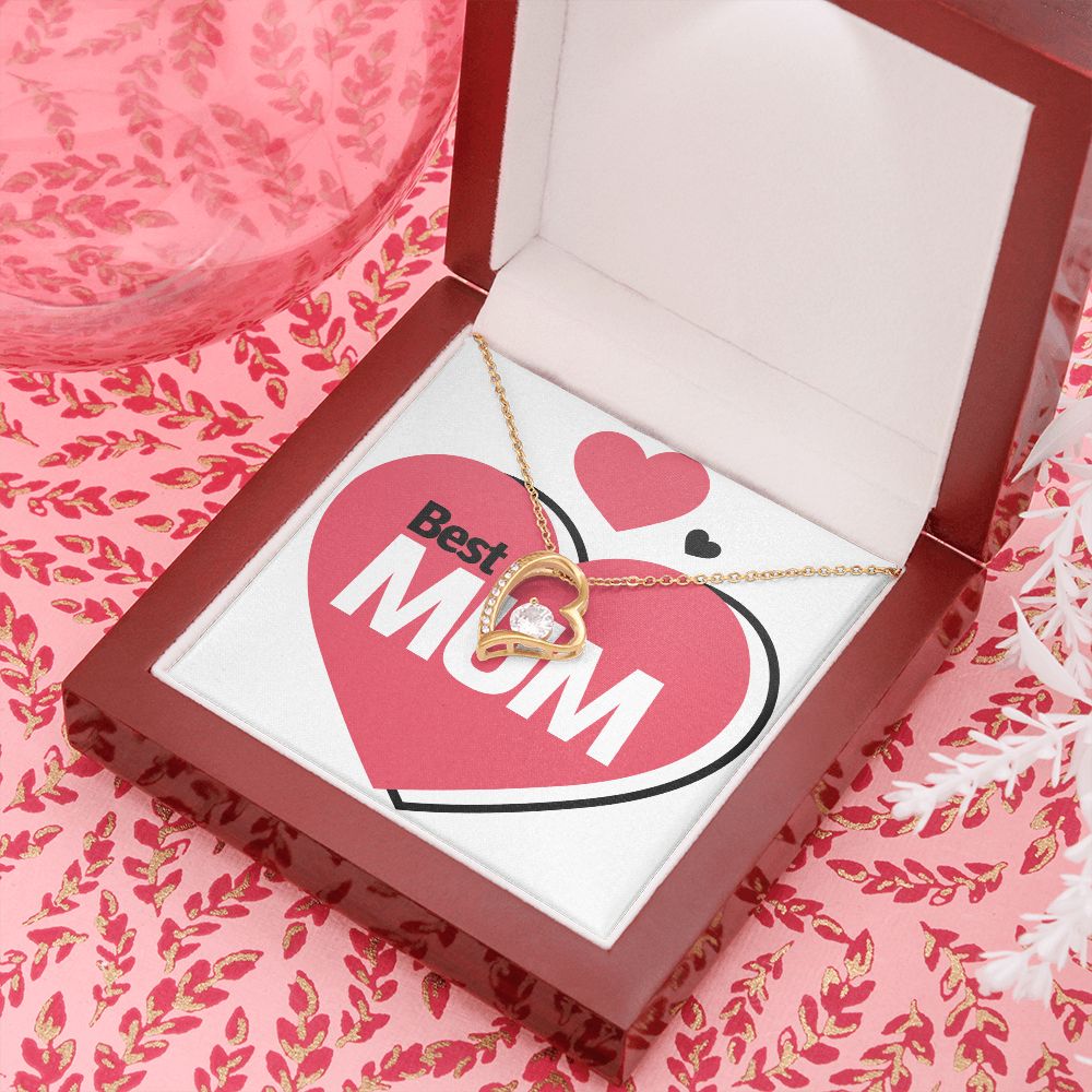 To Mom Best Mum Forever Necklace w Message Card-Express Your Love Gifts