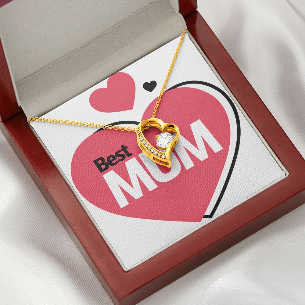 To Mom Best Mum Forever Necklace w Message Card-Express Your Love Gifts