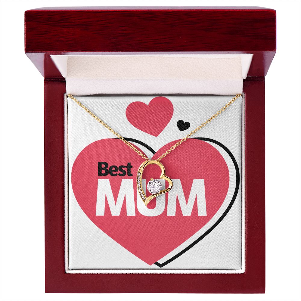 To Mom Best Mum Forever Necklace w Message Card-Express Your Love Gifts