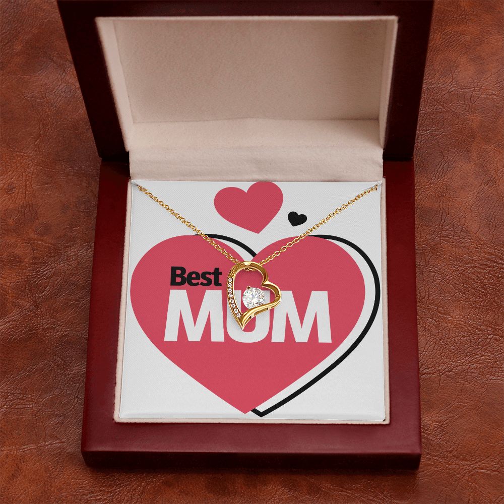 To Mom Best Mum Forever Necklace w Message Card-Express Your Love Gifts