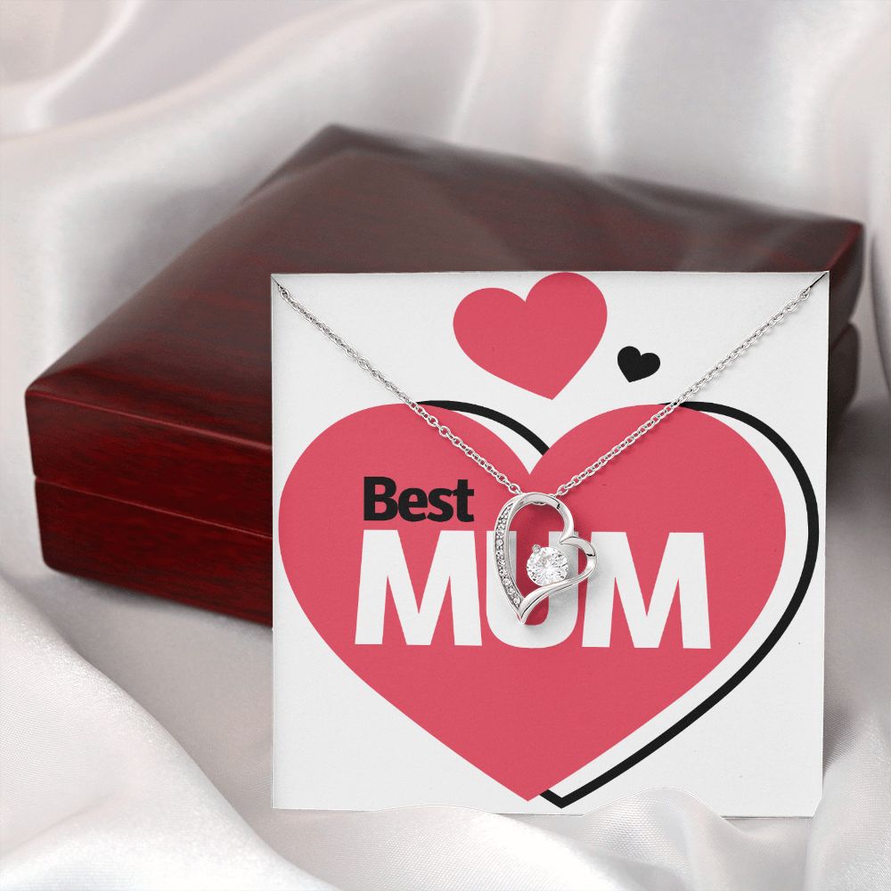 To Mom Best Mum Forever Necklace w Message Card-Express Your Love Gifts