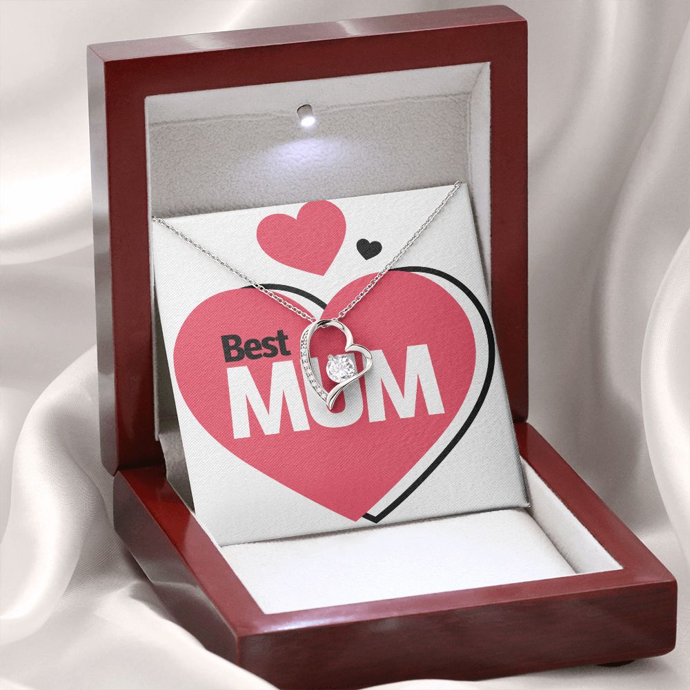 To Mom Best Mum Forever Necklace w Message Card-Express Your Love Gifts