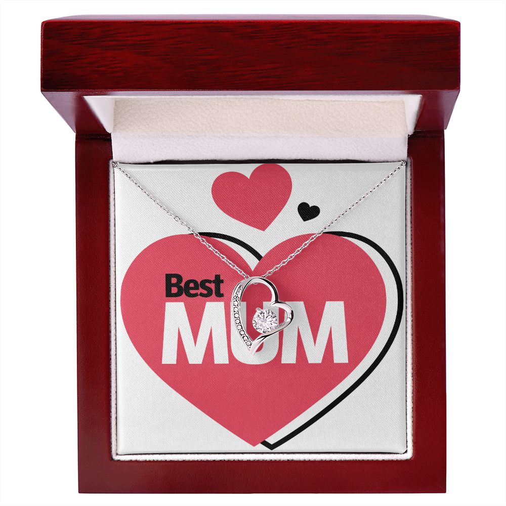 To Mom Best Mum Forever Necklace w Message Card-Express Your Love Gifts