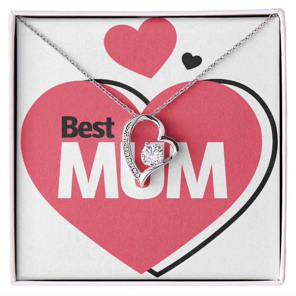To Mom Best Mum Forever Necklace w Message Card-Express Your Love Gifts