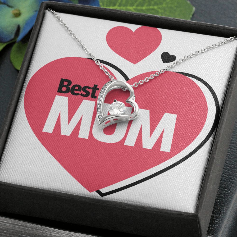 To Mom Best Mum Forever Necklace w Message Card-Express Your Love Gifts