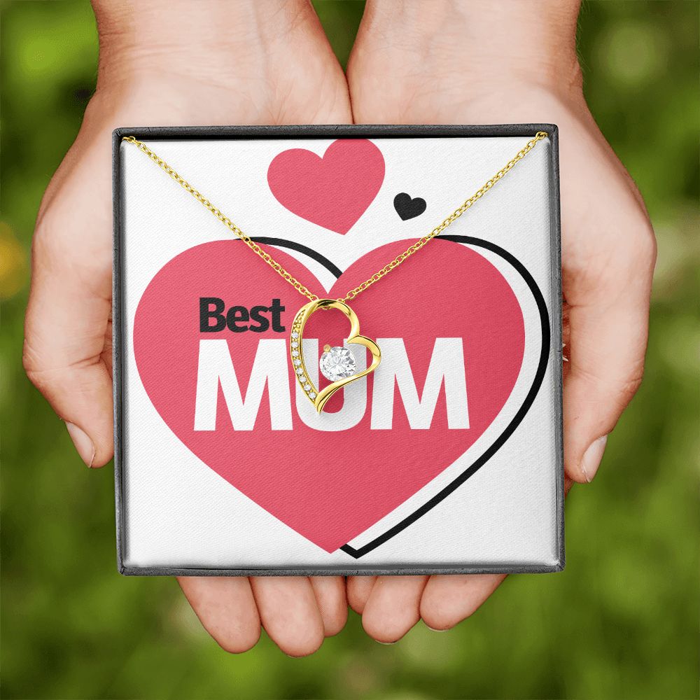 To Mom Best Mum Forever Necklace w Message Card-Express Your Love Gifts