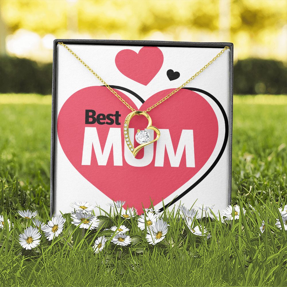 To Mom Best Mum Forever Necklace w Message Card-Express Your Love Gifts