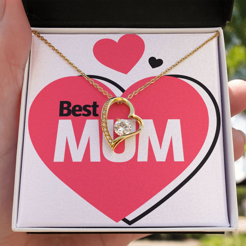 To Mom Best Mum Forever Necklace w Message Card-Express Your Love Gifts