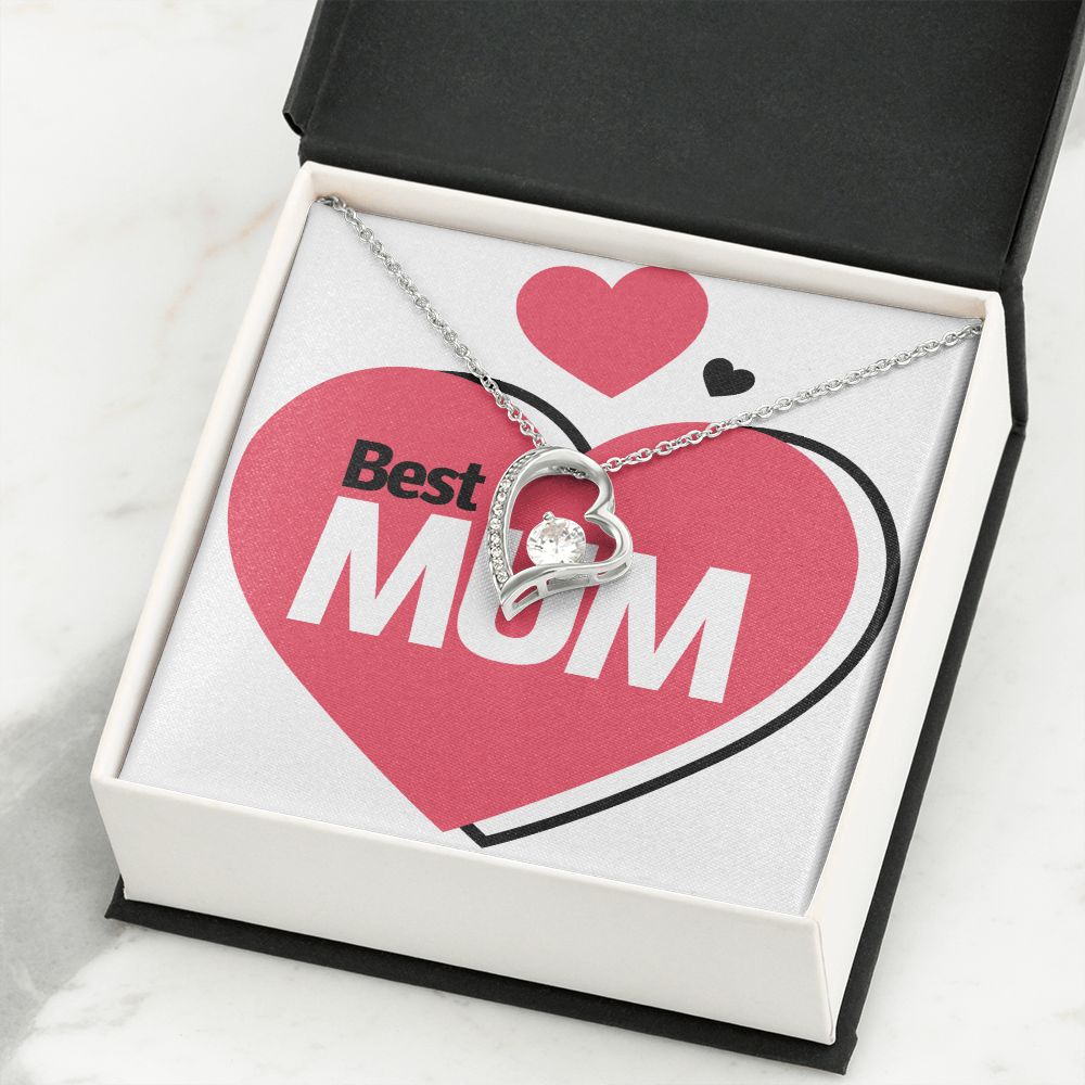 To Mom Best Mum Forever Necklace w Message Card-Express Your Love Gifts