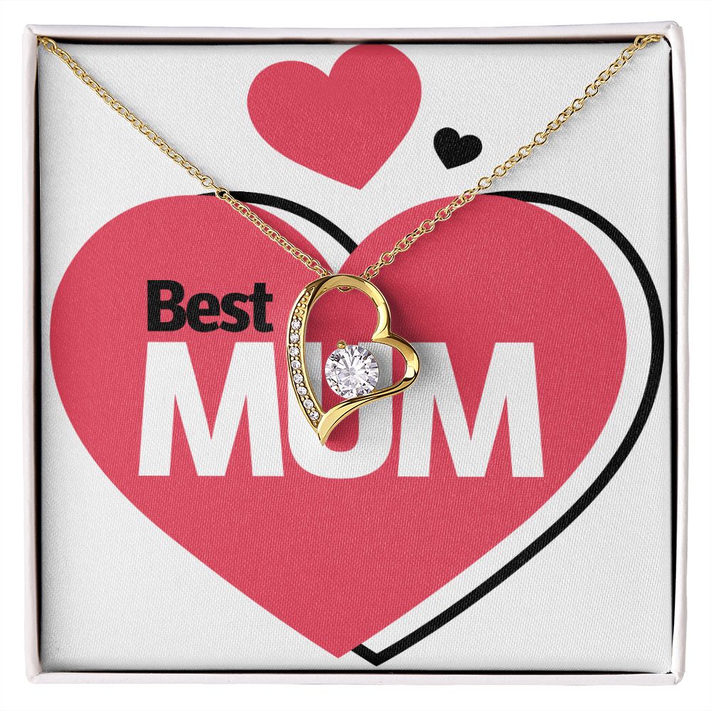 To Mom Best Mum Forever Necklace w Message Card-Express Your Love Gifts