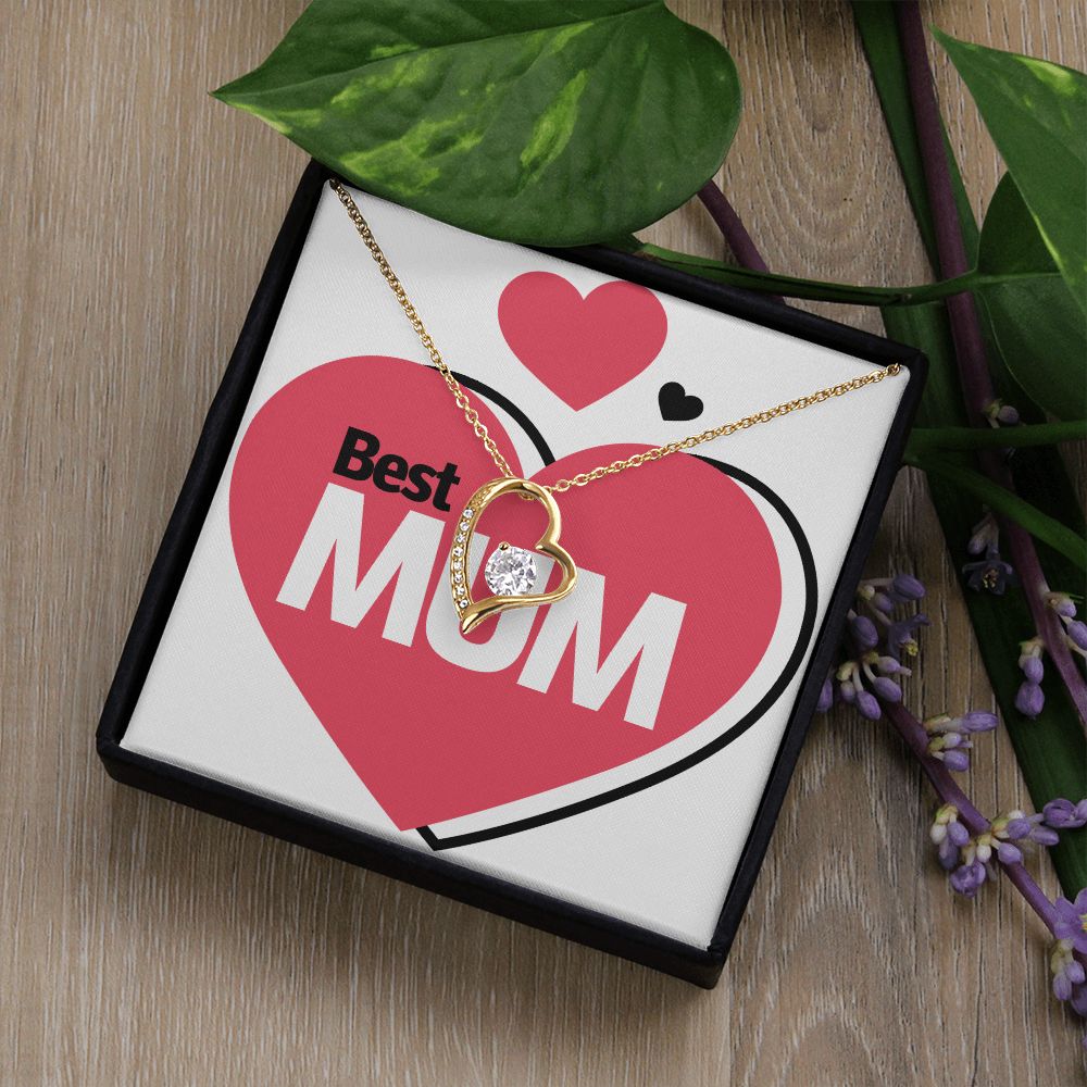 To Mom Best Mum Forever Necklace w Message Card-Express Your Love Gifts