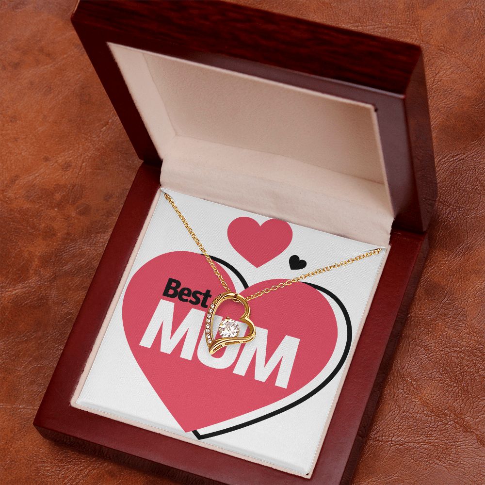 To Mom Best Mum Forever Necklace w Message Card-Express Your Love Gifts