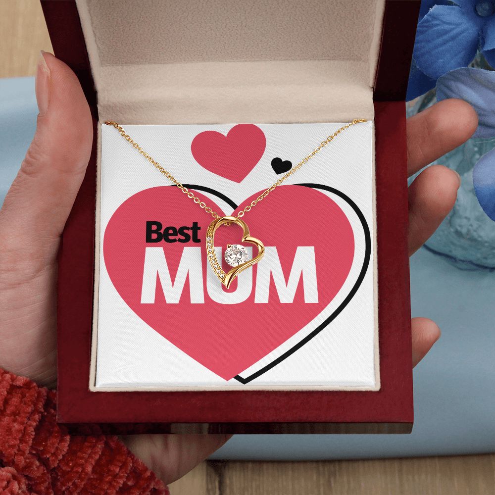 To Mom Best Mum Forever Necklace w Message Card-Express Your Love Gifts