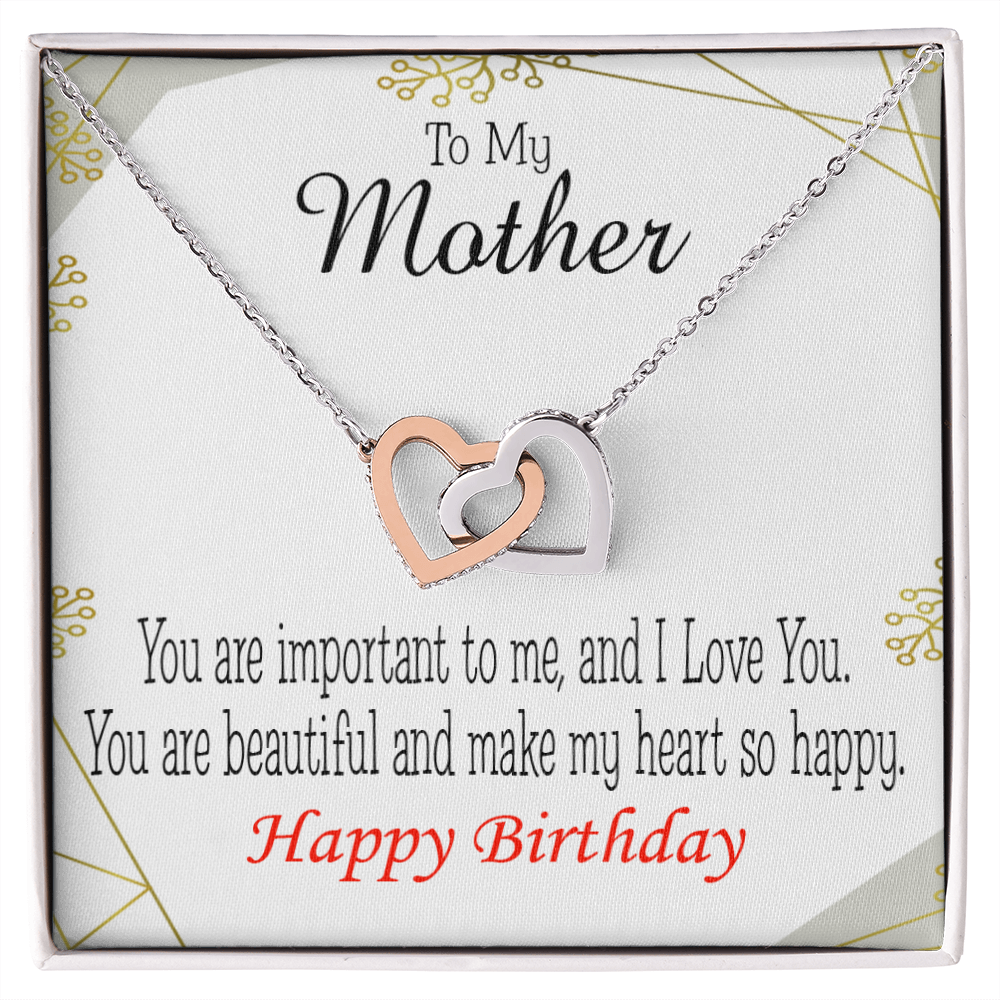 To Mom Birthday Message Beautiful Lady Mom Inseparable Necklace-Express Your Love Gifts