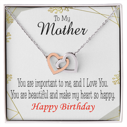 To Mom Birthday Message Beautiful Lady Mom Inseparable Necklace-Express Your Love Gifts