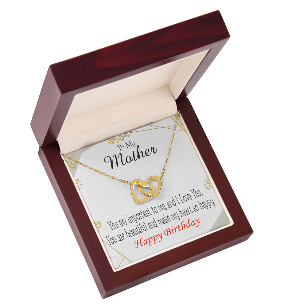 To Mom Birthday Message Beautiful Lady Mom Inseparable Necklace-Express Your Love Gifts