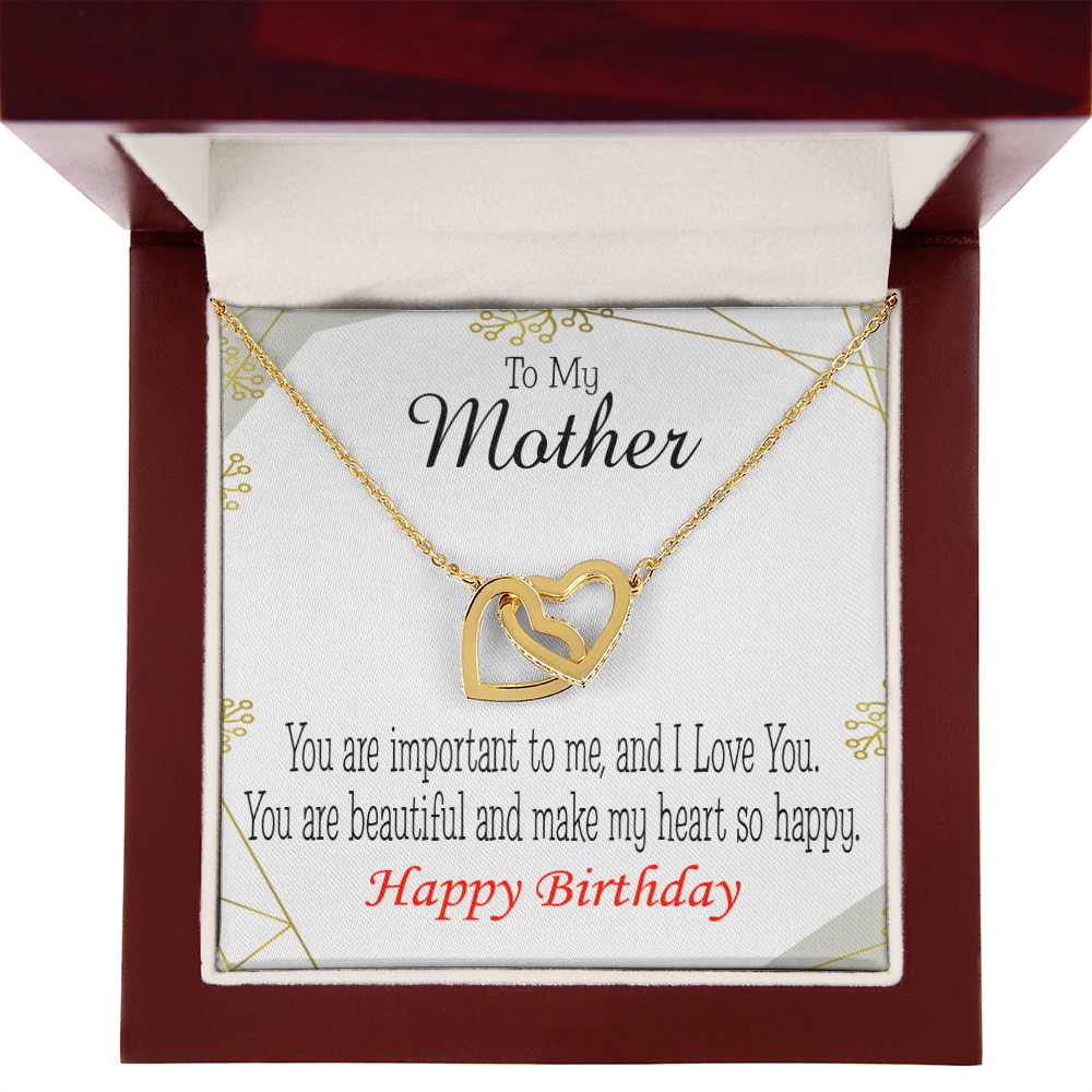 To Mom Birthday Message Beautiful Lady Mom Inseparable Necklace-Express Your Love Gifts