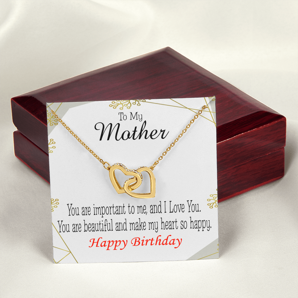 To Mom Birthday Message Beautiful Lady Mom Inseparable Necklace-Express Your Love Gifts