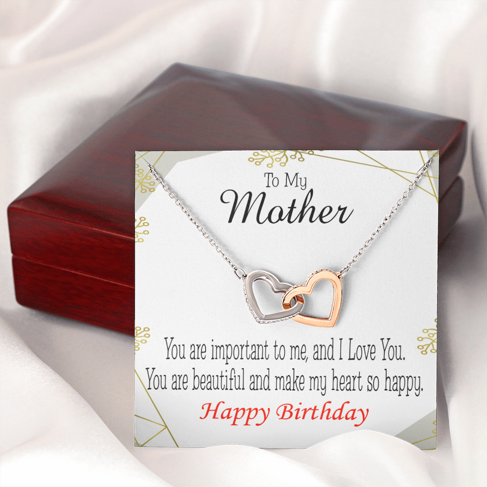 To Mom Birthday Message Beautiful Lady Mom Inseparable Necklace-Express Your Love Gifts