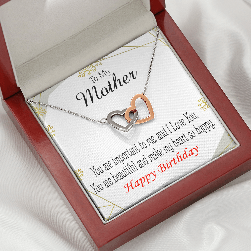 To Mom Birthday Message Beautiful Lady Mom Inseparable Necklace-Express Your Love Gifts