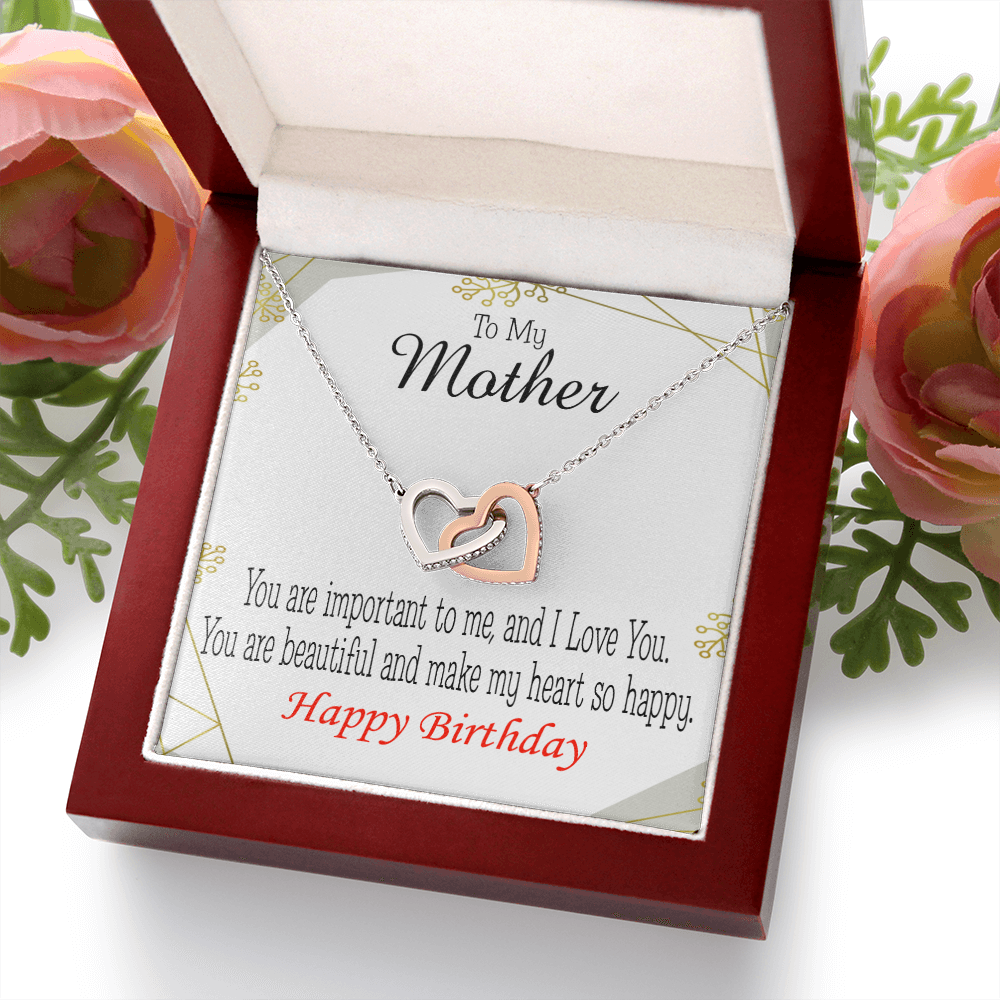 To Mom Birthday Message Beautiful Lady Mom Inseparable Necklace-Express Your Love Gifts