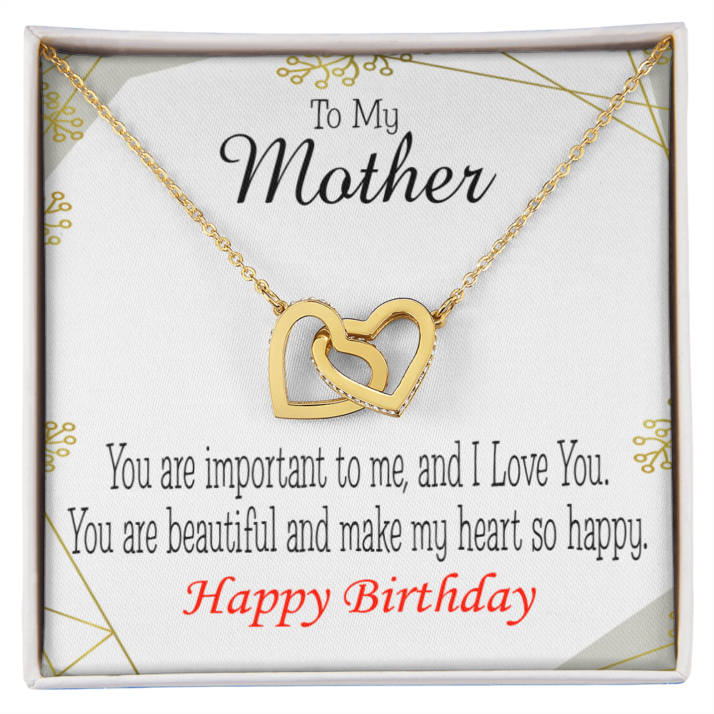 To Mom Birthday Message Beautiful Lady Mom Inseparable Necklace-Express Your Love Gifts