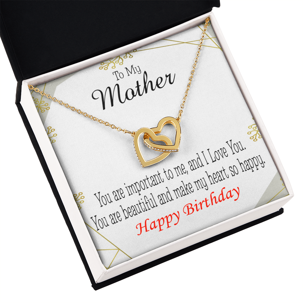 To Mom Birthday Message Beautiful Lady Mom Inseparable Necklace-Express Your Love Gifts