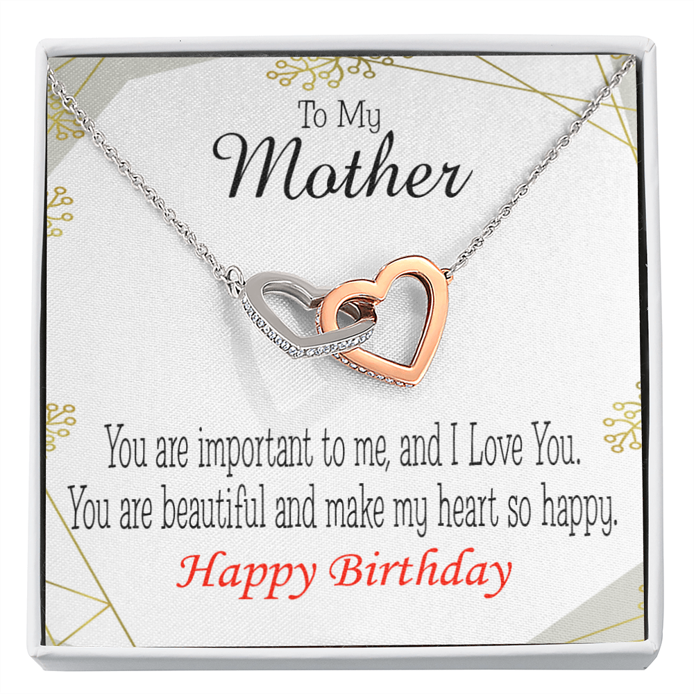 To Mom Birthday Message Beautiful Lady Mom Inseparable Necklace-Express Your Love Gifts