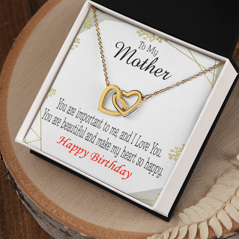 To Mom Birthday Message Beautiful Lady Mom Inseparable Necklace-Express Your Love Gifts